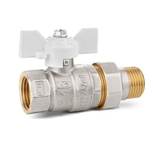Кран шаровой LD Pride 1/2", ВР-"американка", бел. бабочка, никель