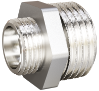 Ниппель переходной DN15х10 (1/2"НР х 3/8"НР) латунь никель