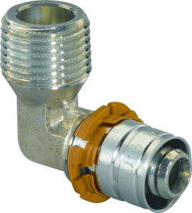 Угольник S-PRESS с НР 25-R1" '5В, латунь, Uponor