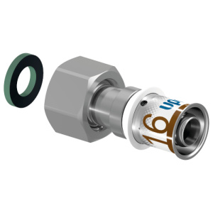 Штуцер S-PRESS PLUS с накидной гайкой 20-G1/2" '20И, латунь, Uponor