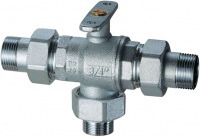 Кран шаровой 3-х ход., 3/4" НР-М24х19-НР