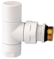 Вентиль запорный угловой 1/2", гайка М24х19, бел.матов.