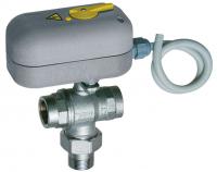 Кран шаровой 3-х ход., 1", НР-ВР, зонный, 220 В, 8 сек, с ручной деблокировкой FAR