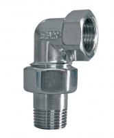 Фитинг угловой трехразъемный 1/2", покрытие серебро FAR