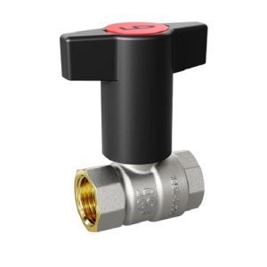 Кран шаровой LD Pride 1/2", ВР, черн. высокая ручка, никель