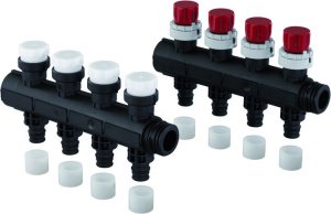 Коллектор с клапанами Vario plus пластиковый, выходы 1x20*2,0 Q&E '1А, Uponor