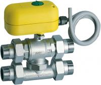 Кран шаровой 3-х ход., зонный с сервоприводом 220 В, 3/4", НР, с байпасом