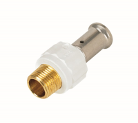 Муфта НР, ПВДФ пресс, 16х1/2", цвет белый Henco