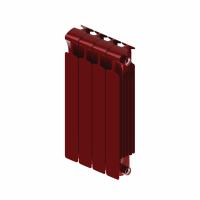 Радиатор биметалл Rifar Monolit 500 4 секции, подкл боковое, бордо глянцевый