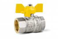 Кран шаровой LD Pride 3/4", ВР, желт. бабочка, для газа никель