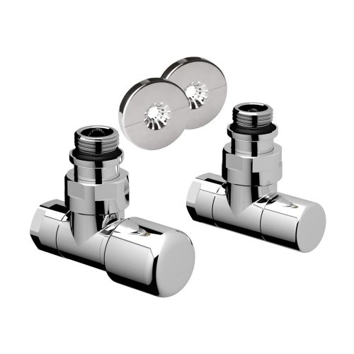 Комплект угловой 1/2" с гайкой М24*19 сереб.