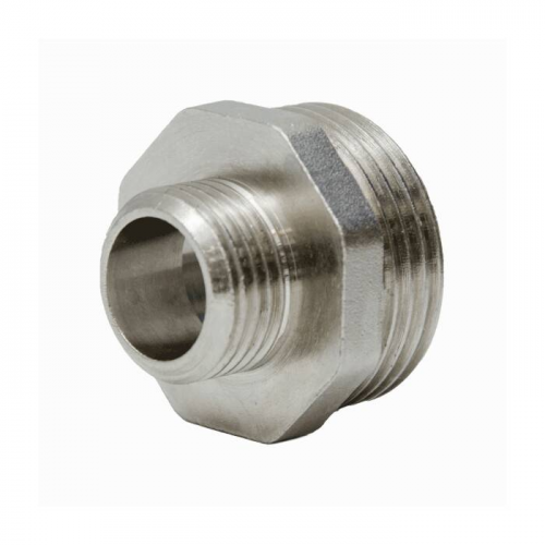 Ниппель переходной DN20х15 (3/4"НР х 1/2"НР) латунь никель