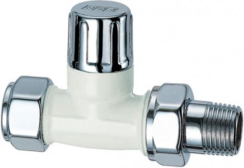 Вентиль запорный прямой,1/2” (М24х19), сереб./бел.эмаль./ аналог на FL 0215 12P