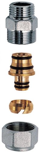Переходник 1", НР - с концовкой для м/п труб и труб PEX, 20х2 FAR