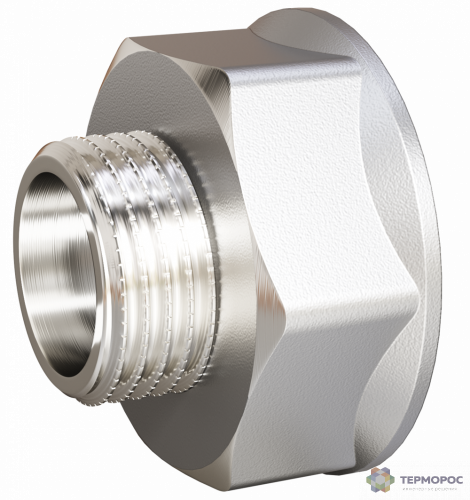 Переход DN15х10 (1/2"ВР х 3/8"НР) латунь никель