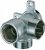 Тройник настенный, L-образный, 1/2"ВР-М24х19-М24х19, хромированный FAR