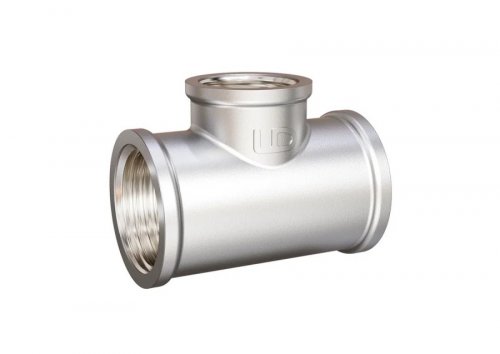 Тройник переходной LD Pride DN25х15х25 (1"ВР х 1/2"ВР х 1"ВР) латунь никель