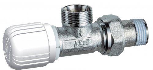 Вентиль термостатический угловой, с горизонтальной буксой, 1/2", М24х19 FAR