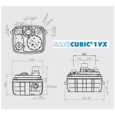Станция канализационная SANICUBIC 1 XL VX IP68 SFA