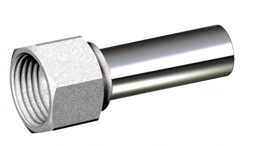 Трубка хромированная, медная, ф15, L=50 мм, 1/2", ВР FAR