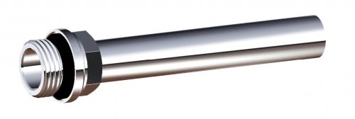 Трубка хромированная, медная, ф15, L=100 мм, 1/2", НР, с EPDM FAR