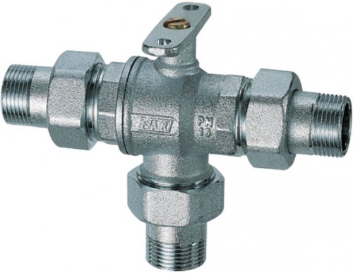 Кран шаровой 3-х ход., 1/2", НР-НР, зонный FAR