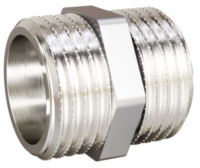 Ниппель прямой LD Pride DN50 (2") НР/НР латунь никель