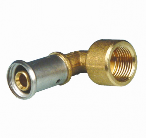 Угольник 90°, ВР, латунь пресс, 16х1/2" Henco
