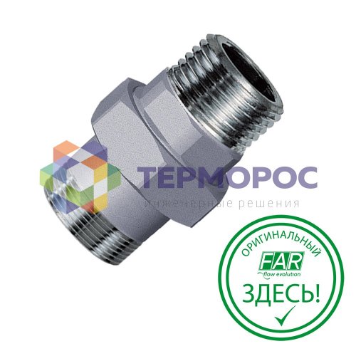 Хром.прямое соединение для коллектора 2191, 1 1/4"