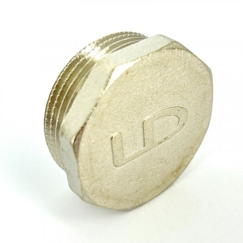 Пробка (в трубу) LD Pride DN32 (1 1/4") НР латунь никель