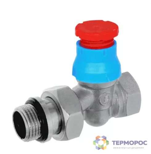 Клапан термостатический прямой R402TG, 1/2", отвод с герметичной прокладкой, хромированный