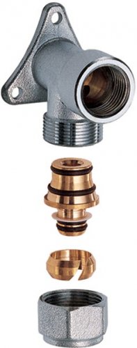 Угольник настенный, 1/2", ВР, с концовкой для м/п труб 16х2 FAR