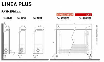 Конвектор настенный Jaga Linea Plus H65 L100 T11, цвет 133