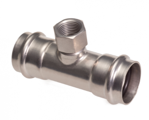 Тройник с внутренней резьбой, 15 х 1/2" х 15, IBP BPress Inox (арт.TECE PS4130G0150415)