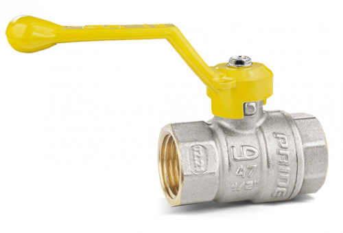 Кран шаровой LD Pride 1 1/4", ВР, желт. рычаг, для газа никель