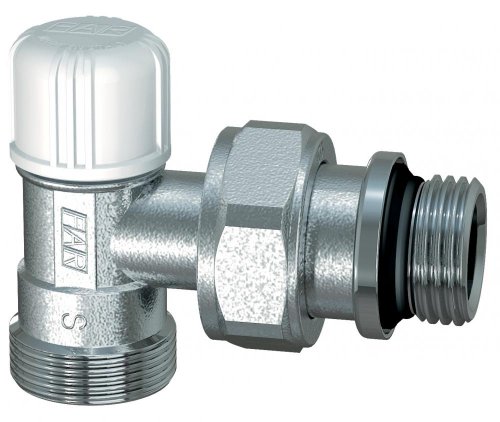 Вентиль запорный угловой 3/8" М24х19, EPDM